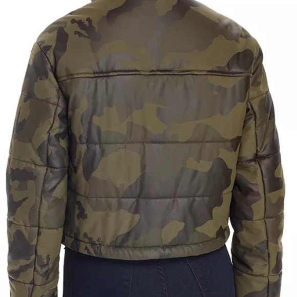 Bagatelle. NYC Coated Camouflage Puffer Jacket-S - Picture 2 of 8